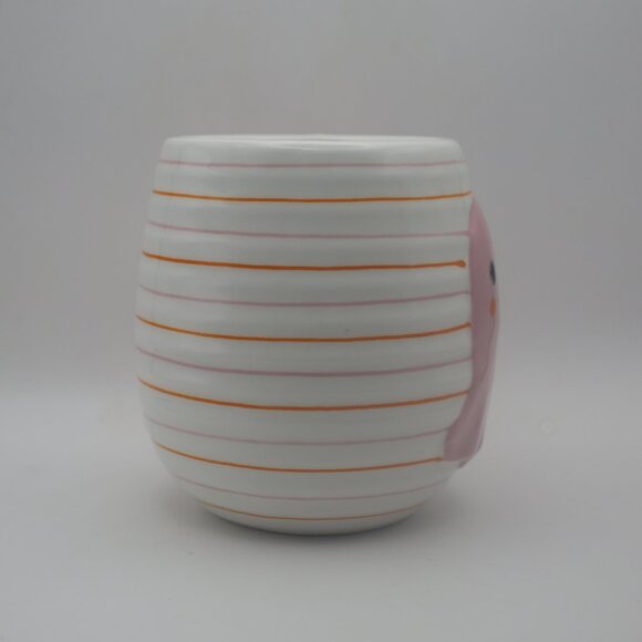 Lang Halloween Pink Ghost With Stripes Ceramic 16oz Mug: Pink, Orange and White - Picture 6 of 9